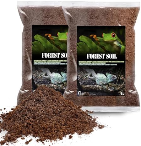 BNOSDM 2PCS Reptile Soil Substrate,Natural Terrarium Bedding,Snake Bedding, Fluffy Reptile Tank Substrate for Tortoise Hermit Crab Tarantulas Lizards