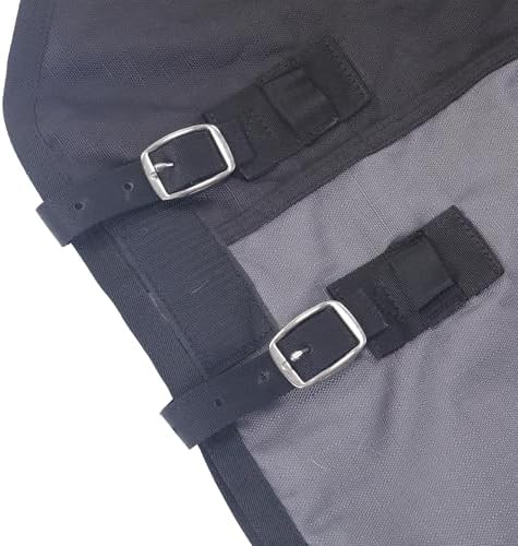 LEAFOREST 1200D Horse Blanket Waterproof Breathable Turnout (no Filling) Standard Neck Horse Sheet Black Grey 72IN