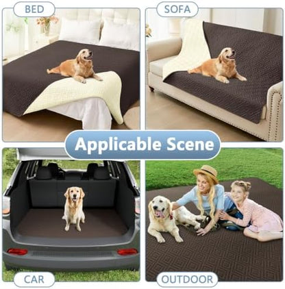 hyha Waterproof Reversible Dog Blanket, Pet Blanket for Sofa Couch