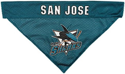 NHL San Jose Sharks Bandana for Dogs & Cats, Small/Medium. - Cute & Stylish Bandana! The Perfect Hockey Fan Scarf Bandana, Great for Birthdays Or Any Party! (Pack of 2)