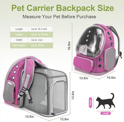 Cawypety Expandable Cat Backpack Large Space Cat Bubble Backpack Carrier