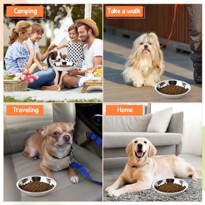 Patelai Dog Bowl with Lid, 8 Pcs, Black,Gray,Dark Blue,Pink