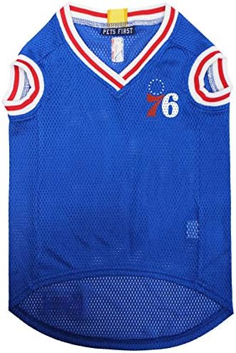 Pets First NBA Philadelphia 76ERS Dog Jersey, Medium - Tank Top Basketball Pet Jersey (76R-4047-MD) (Pack of 2)