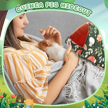 Ripeng 6 Pcs Guinea Pig Hideout Rabbit Bed, 7.9inch Night in the Forest