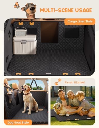 Lamicall Dog Car Seat Cover for Back Seat with Hard Bottom for Car & SUV L