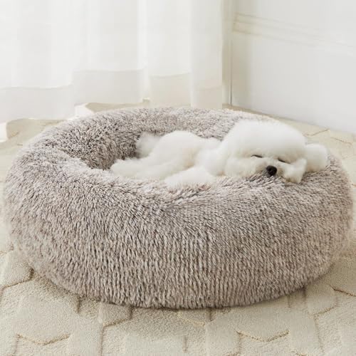 WNPETHOME Large Round Calming Dog Bed Cat Bed for Comfy Sleep