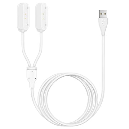 2-in-1 Magnetic Fast Charging Cable | Compatible with Tractive GPS Tracker for Dogs | Durable USB Charger Cord for Pet Smart GPS Devices (White)