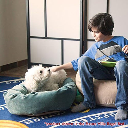 Majestic Pet Micro Velvet Dog Bed, 32 Inch Medium, Round, Washable, Marine