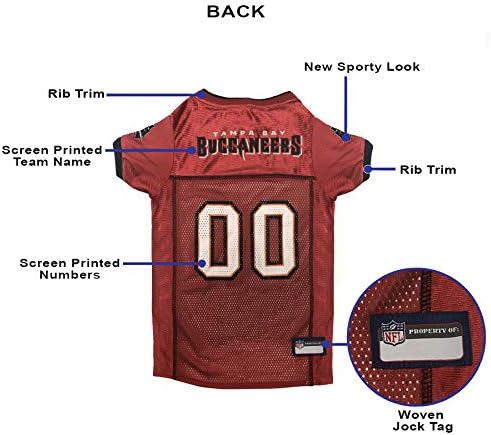 Pets First NFL Tampa Bay Buccaneers Dog Jersey, Size Large, Football Shirt Costume for Pet, Dog Sports T-Shirt, NFL Team Clothing for Cats, Licensed Pet Apparel Available in 7 Sizes and 32 Teams