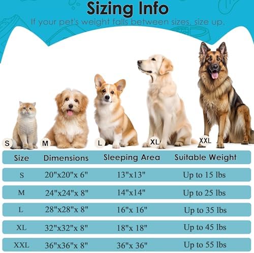 Extra Large Dog Beds, 36in Human Dog Anxiety Relief Comfort Bed(Light Blue)