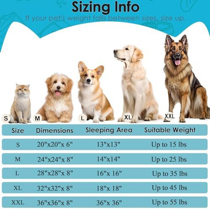 Extra Large Dog Beds, 36in Human Dog Anxiety Relief Comfort Bed(Light Blue)