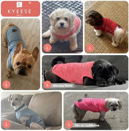 KYEESE 2Pack Reflective Dog Shirt, Lightweight Sun Protection Dog T Shirts for Small Dogs Boy, Breathable Sleeveless Pet Tank Top Summer Dogs Clothes for Night Walking Outdoor, Lake Blue+Blue, L