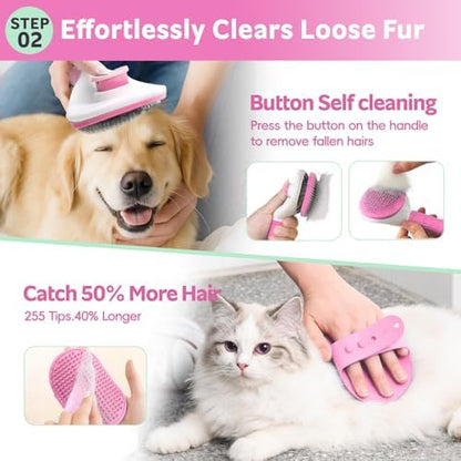 Bath Grooming Kit for Pets, 10pcs Dog Brush for Shedding with Dog Nail Clipper and Trimmer, Dog and Cat Grooming Supplies, Dematting Comb for Dogs, Pet Bath Supplies