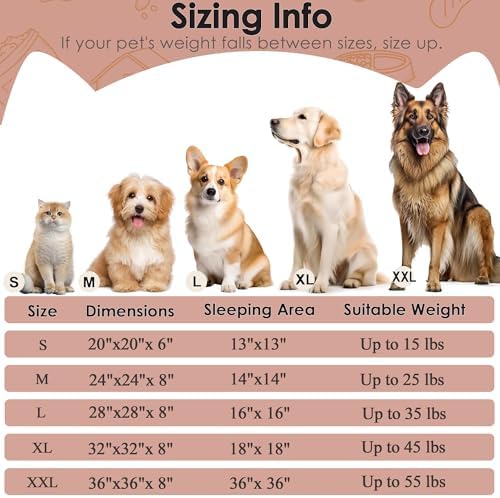 28in Large Dog Bed, Calming Donut Bed for Puppy and Kitten (Pink)