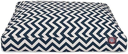 Majestic Pet Rectangular Dog Bed, Large, 44x36x5 in, Washable, Navy Blue