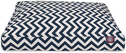 Majestic Pet Rectangular Dog Bed, Large, 44x36x5 in, Washable, Navy Blue