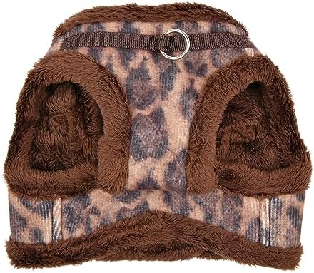Puppia Kovo Vest Dog Harness Step-in Warm Winter Leopard Pattern for Small and Medium Dog, Brown, Small