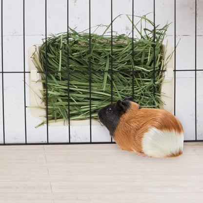 Hypeety Rabbit Hay Feeder Automatic Hay Rack for Guinea Pigs, White, 2pcs