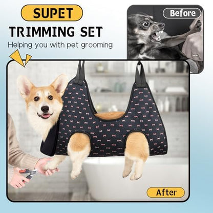 Supet Dog Grooming Hammock for Nail Trimming, Pet Grooming Hanging Harness