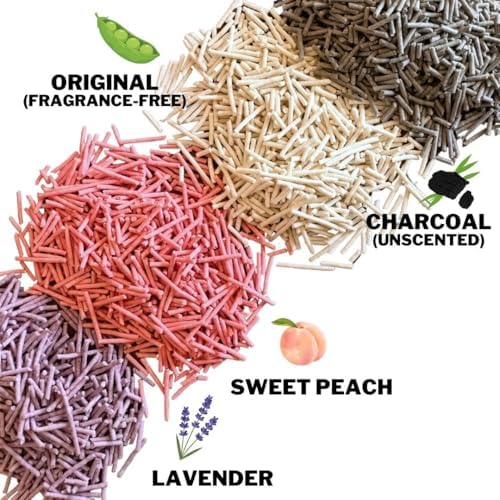 Pea Based Tofu Cat Litter, Dust Free Cat Litter, Low Tracking, and Natural Odor Control, Flushable (4 Bags, Lavender)