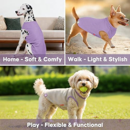 KYEESE 2Pack Waffle Dog Shirt for Small Medium Dogs Striped Dog Sweater