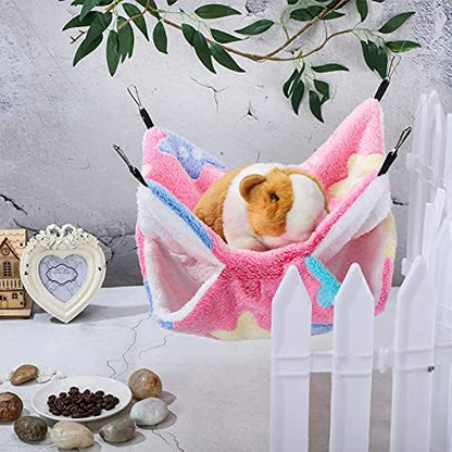 BOAO 2 Pcs Guinea Pig Rat Hammock Guinea Pig Hamster Ferret Hanging Hammock Pig Accessories for Small Animals Chinchilla Parrot Sugar Glider Ferret Squirrel