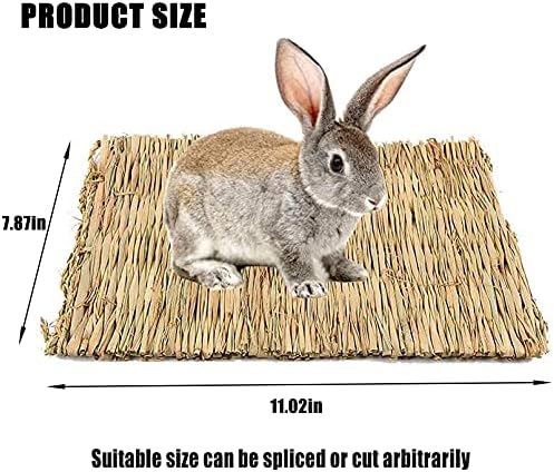 Hamiledyi Hay Mats for Rabbits, 20 Pack Woven Straw Bunny Grass Bed