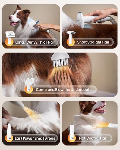 oneisall 8-in-1 Dog Grooming Vacuum & Dryer for Shedding/Drying/Trimming