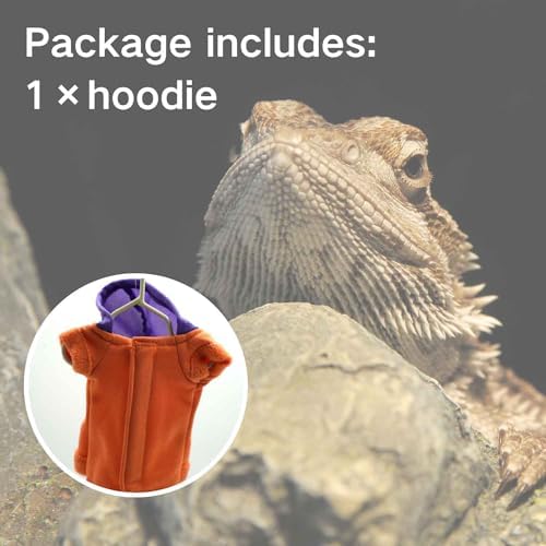 Lizards Clothes for Bearded Dragon Cotton Hoodies Leopard Gecko Costume, Reptile Hoodies Apparel for Skin Protection