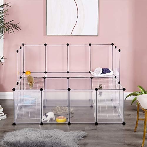 SONGMICS Guinea Pig Playpen, 2-Tier Small Animal Playpen