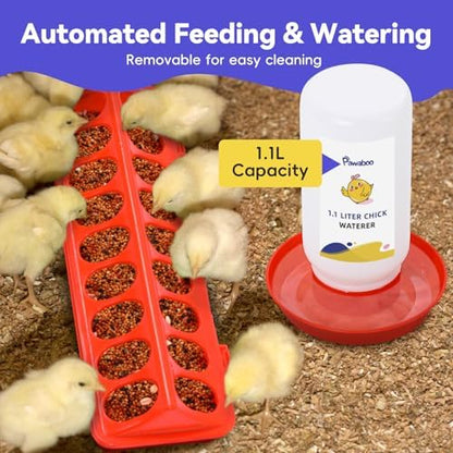 Pawaboo Chick Brooder Box for Chick Starter Kit, Black