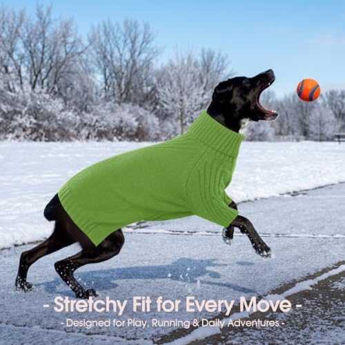IECOii XXL Dog Sweater,Thermal Knit Turtleneck Big Dog Sweater with Sleeve
