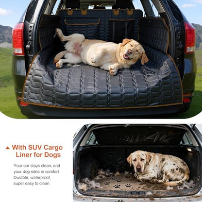 Reliadura SUV Cargo Liner for Dogs, Waterproof Trunk Cover with Bumper Flap