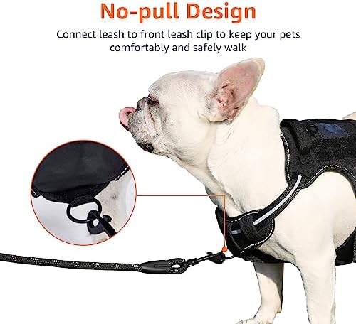 Amazon Basics No-Pull Dog Harness, Adjustable Front Clip, Escape Proof Tactical Vest, Small, Black