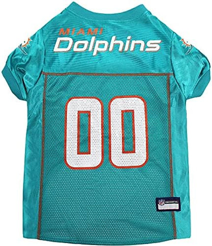 Pets First NFL Miami Dolphins Dog Jersey, Size X-Large, Football Shirt Costume for Pet, Dog Sports T-Shirt, NFL Team Clothing for Cats, Licensed Pet Apparel Available in 7 Sizes and 32 Teams