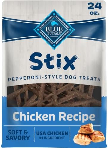 Blue Buffalo Stix Chicken Pepperoni-Style Dog Treats, 24 oz