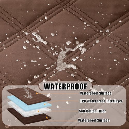 Smiry Waterproof Dog Bed Cover, Reversible Pet Blanket for Sofa Couch
