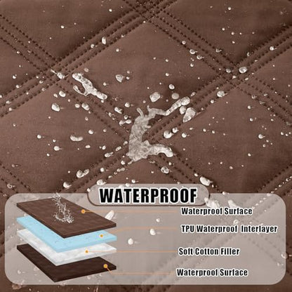 Smiry Waterproof Dog Bed Cover, Reversible Pet Blanket for Sofa Couch