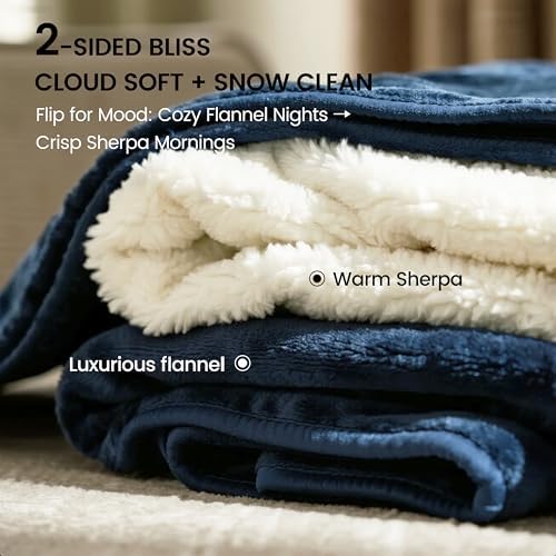 gogobunny Waterproof Blanket for Bed Couch, Sherpa Fleece Throw, 50x60
