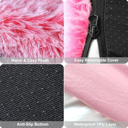 Orthopedic Memory Foam Dog Bed Large Size Crate Pad 41 x 27 Inch Pink