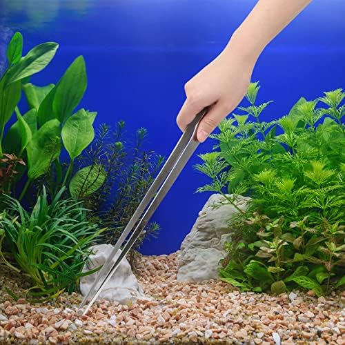 Luxiv 15 In Aquarium Tweezers Set, Straight And Curved Feeding Tongs