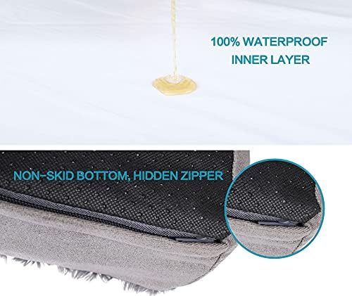 Jumbo Human Dog Bed, Orthopedic Memory Foam Pet Mat, Washable Dog Crate Bed with Cooling Gel, Removable Cover & Waterproof Lining
