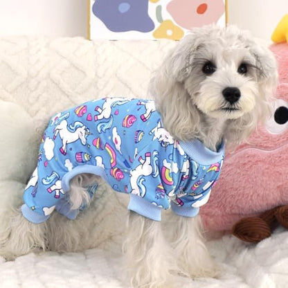 XPUDAC 4 Pack Dog Pajamas for Small Dogs Soft Puppy Clothes Onesie, S