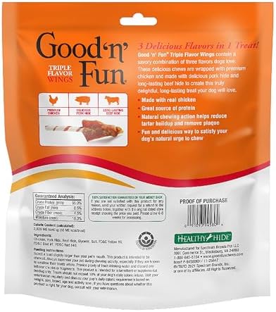 GOOD 'N' FUN Wings Long-Lasting Dog Treat Made with Real Protein, 24 oz