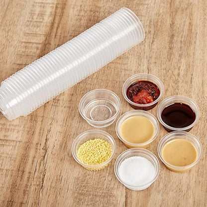 100 pcs Small Gecko Food and Water Cups Plastic Reptile Feeding Bowls Ledge Accessories for Crested Gecko Lizards Small Pets, 0.5 oz
