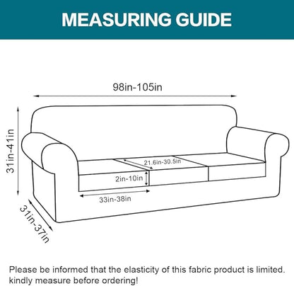 Turquoize 4 Piece Sofa Covers for 3 Cushion Couch Sofa Slipcover Soft Couch Cover for Dogs-Washable Sofa Furniture Covers with 3 Individual Large Cushion Covers (XL Sofa, Macchiato)