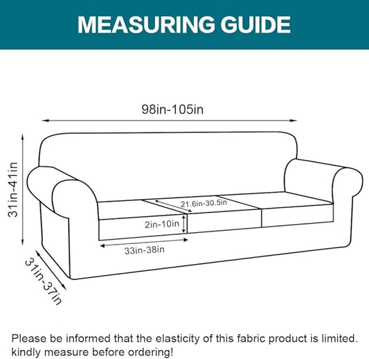 Turquoize 4 Piece Sofa Covers for 3 Cushion Couch Sofa Slipcover Soft Couch Cover for Dogs-Washable Sofa Furniture Covers with 3 Individual Large Cushion Covers (XL Sofa, Olive)