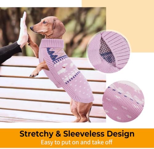 Lelepet Mini Dachshund Sweater Turtleneck Dog Sweaters for Small Dogs XS-XL