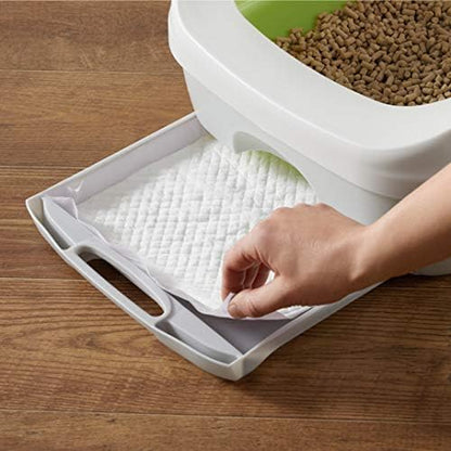 Amazon Basics Cat Pee Pads, Super Absorbent, Odor Control, Universal Fit for Litter Box, Disposable, Multi-Cat, Unscented, Purple and White, 20 Count