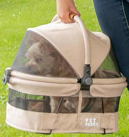 Pet Gear No-Zip View 360 Pet Carrier & Car Seat, Wheat, 15"